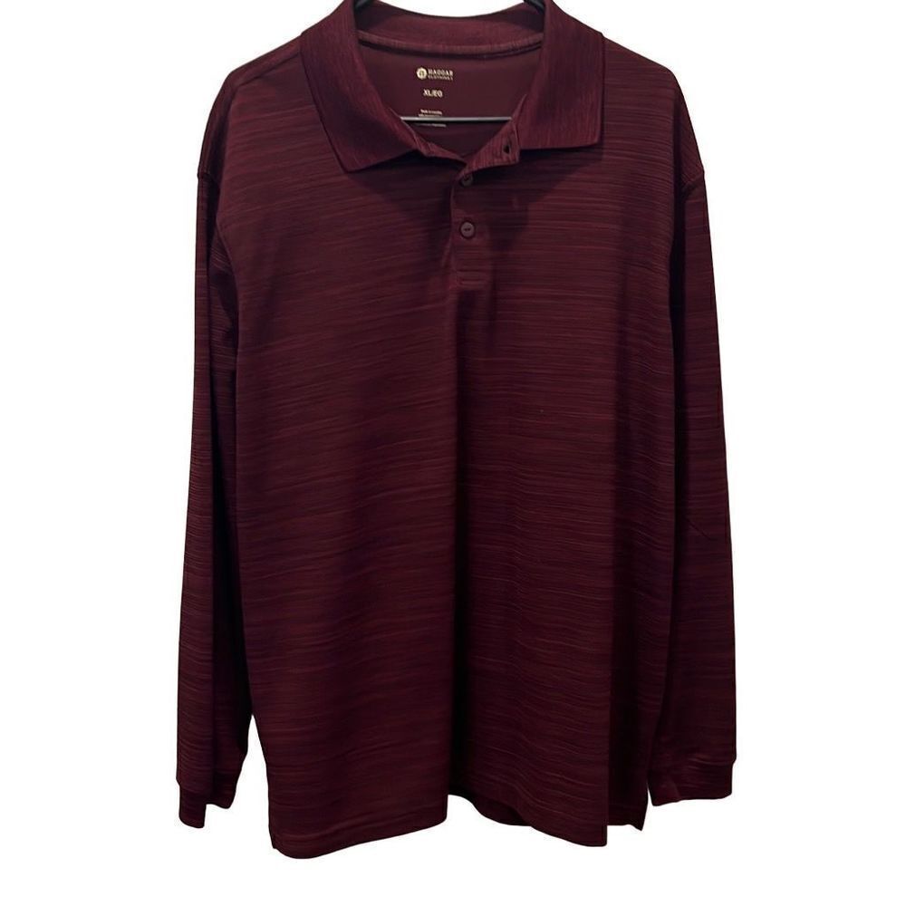 Haggar Men’s Shirt - pullover - XL - polyester- Red/Black